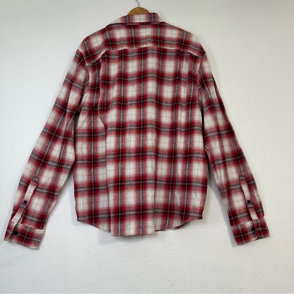 NWT Lucky Brand Men’s Flannel Plaid Shirt Size XL Classic Red and White Western - Picture 3 of 12